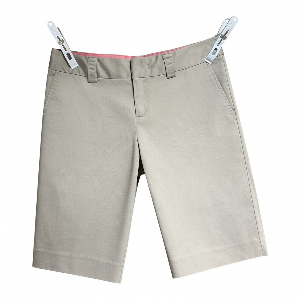 Banana Republic Womens Khaki Tan Bermuda Shorts Stretch Cotton Size 2 NWT